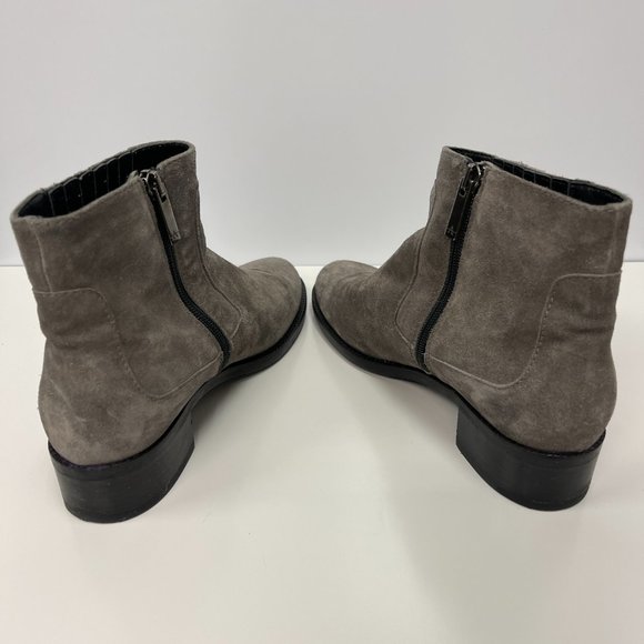 Aquatalia Italy Oribella Suede Ankle Boots Graphite Grey Size 7.5 - Picture 7 of 10